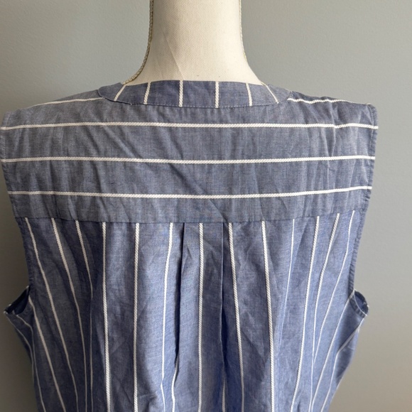 Court & Rowe Stripe Sleeveless Cotton Button-Up Blouse Size XXL (18) - Picture 3 of 6